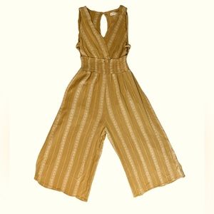 Adorable mustard yellow capris romper size S